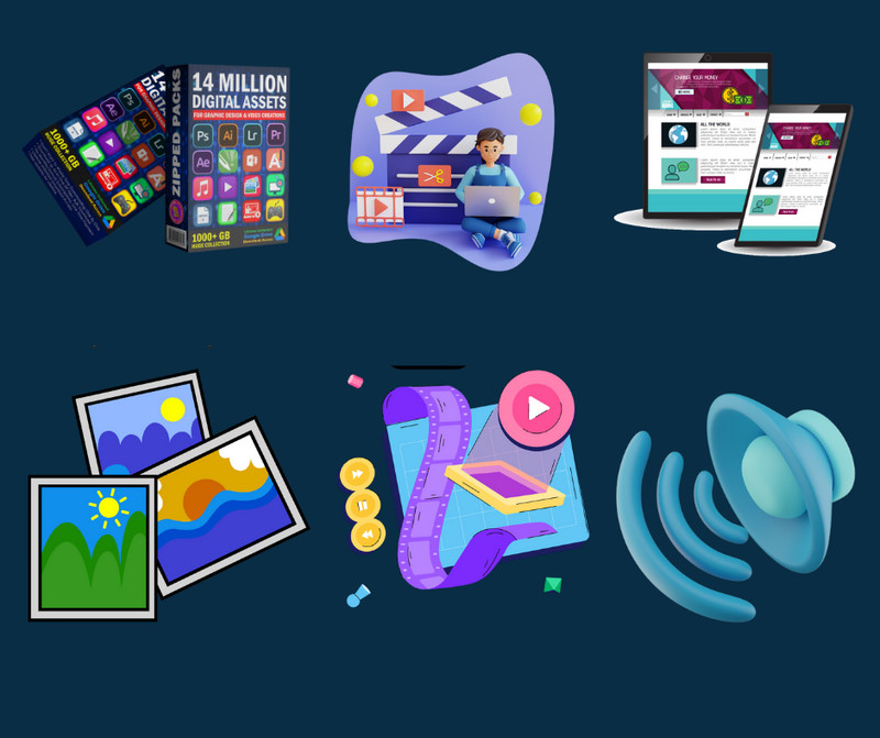 15 Million Digital Assets Bundle for Designers, Marketers & YouTubers gallery