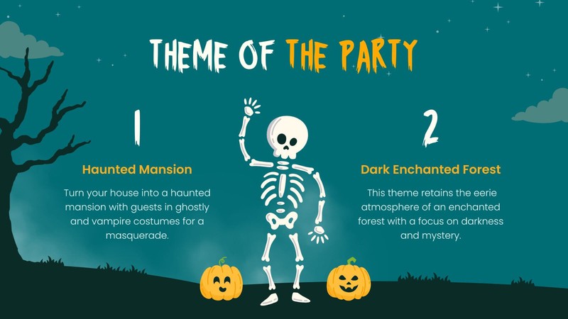 Website Landing Pages- Green and Orange Illustrated Halloween Party Presentation gallery