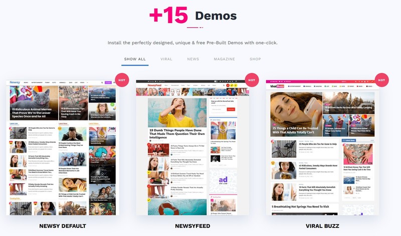 Newsy – Viral News & Magazine WordPress Theme gallery