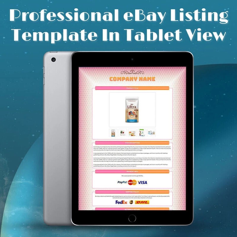 eBay Mobile Responsive Templates eBay Listing Auction Template HTTPS Secure HTML gallery