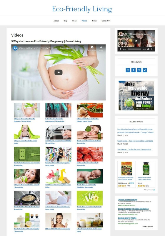 * Eco-Friendly Green Living Website * affiliate product blog AUTO POSTS gallery
