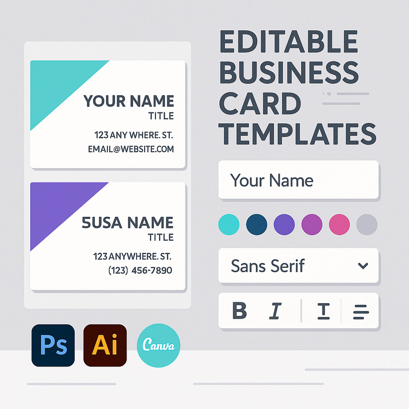 2,000+ Editable Business Card Templates | Digital Download | Instant Access gallery