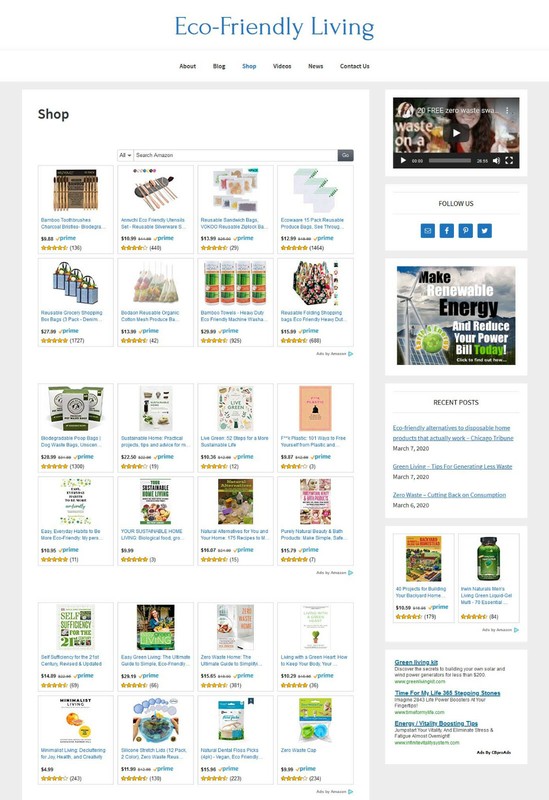 * Eco-Friendly Green Living Website * affiliate product blog AUTO POSTS gallery