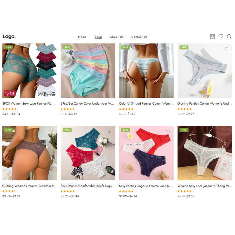 Women's Panties Store, DropShipping Affiliate Website, Free Hosting+Products gallery