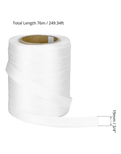 QWORK 3/4" x 250' Woven Polyester Cord Strap 2400 lb Strength Packaging Bundling gallery