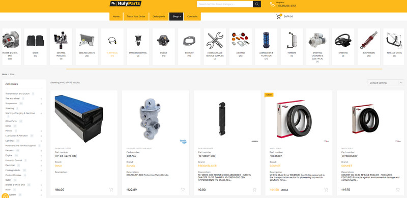 HulyParts.com -Semi-Truck Parts ECommerce Website + Inventory (optional) $99K RV gallery