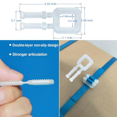 Plastic Strapping Kit 1/2" x 500' Polypropylene Banding with 100 Buckles Blue gallery