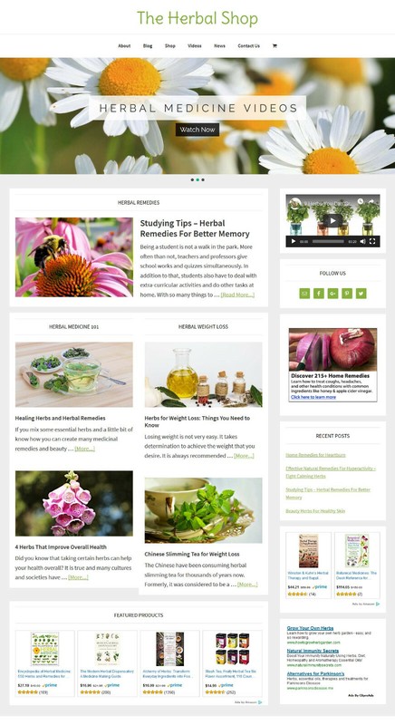 [NEW DESIGN] * HERBAL STORE * ecommerce website business for sale AUTO CONTENT gallery