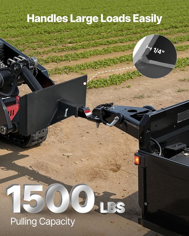 1/4" Skid Steer Mount Plate 2" Receiver Hitch 1500lbs Heavy Duty Steel gallery