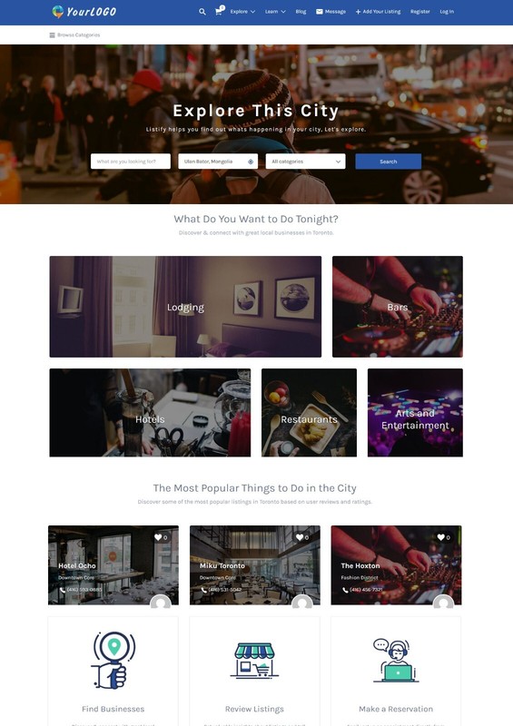 Online Business Directory Website with Map, Rating & Review Features