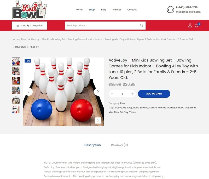Bowling Equipment Store Website - Affiliate / Dropship / eCommerce gallery