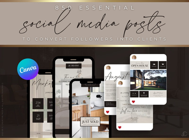Luxury Real Estate Social Media Marketing Kit | 990+ Premium Canva Templates gallery