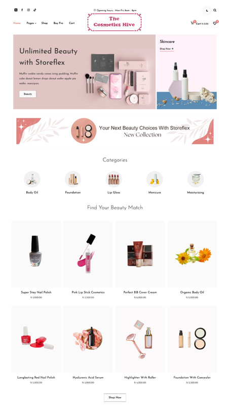 🥇 The Cosmetics Hive Established Turnkey Website Template For Sale gallery