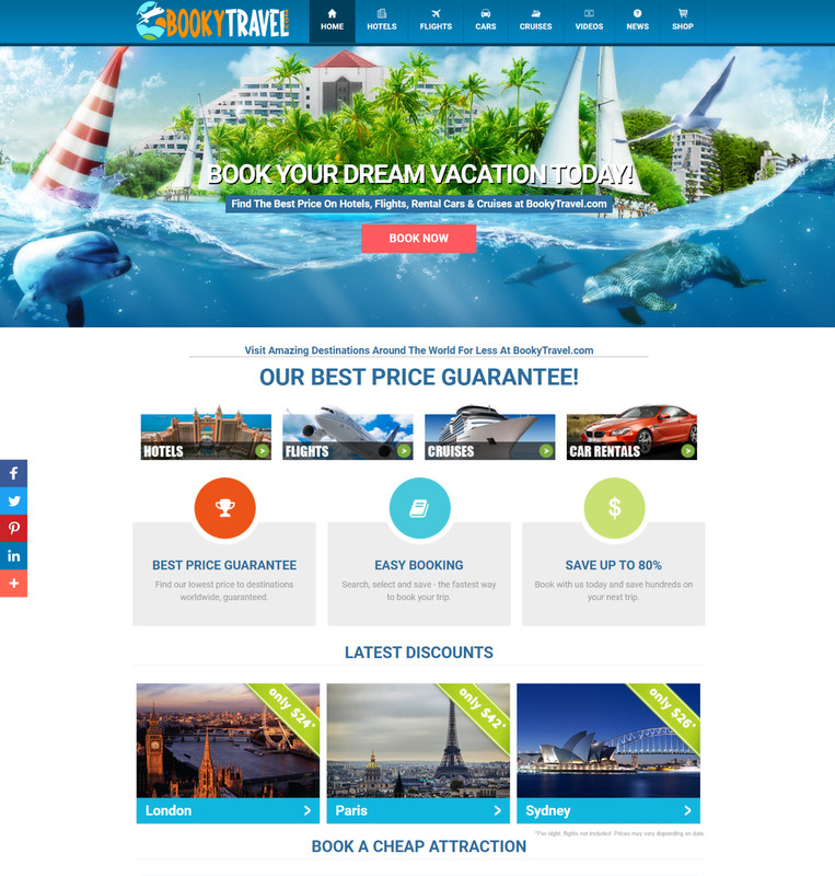 FULLY Automated Travel Search Engine & Booking Business Website for Sale