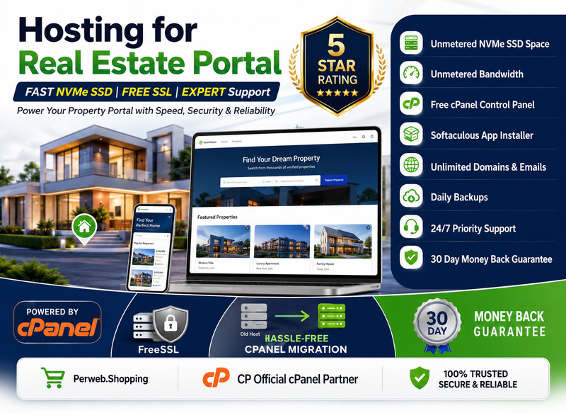 Hosting for Real Estate Portal - 🏠 Lightning Fast SSD | Secure | Only $14.99/Yr
