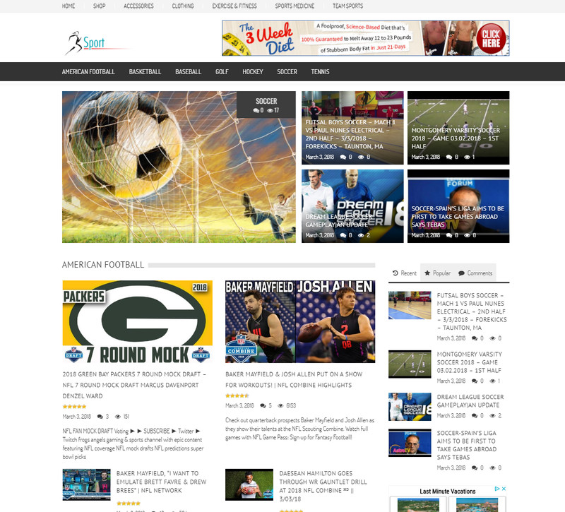 🥇 Top Daily Sports News Website Script - Wordpress, Autopilot, Google Adsense gallery