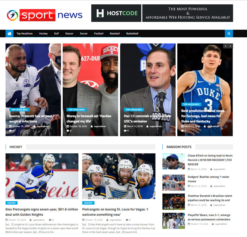 Turnkey Automated sports news Affiliate website Free Hosting / Setup