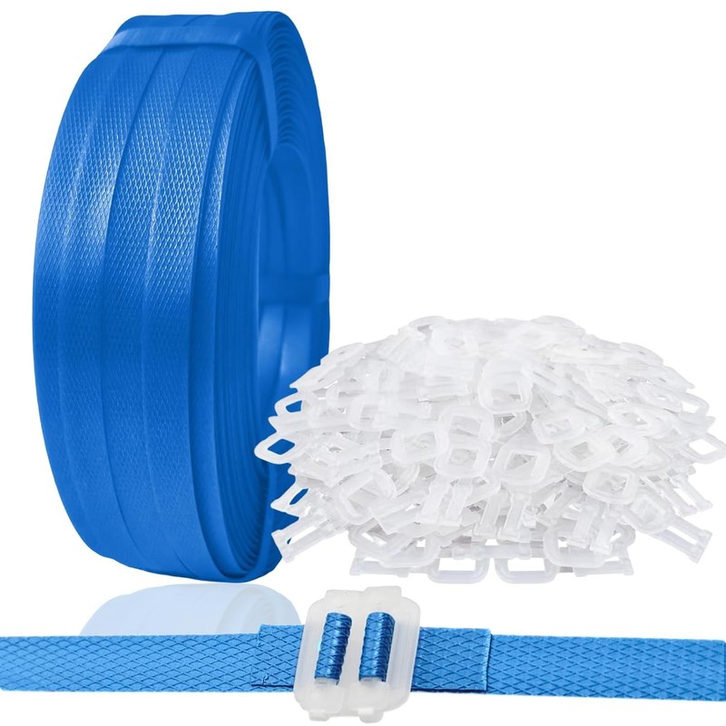 Plastic Strapping Kit 1/2" x 500' Polypropylene Banding with 100 Buckles Blue
