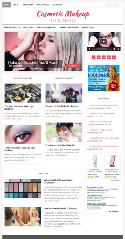 *COSMETIC MAKEUP TIPS * turnkey website business for sale w/ AUTOMATIC CONTENT gallery