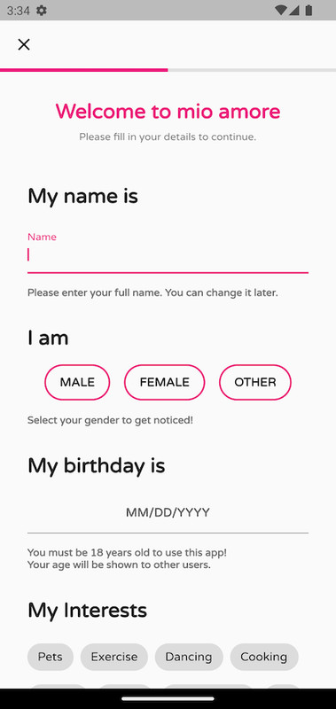Bella Mio - Flutter Dating App | iOS + Android | Firebase Admin Panel gallery