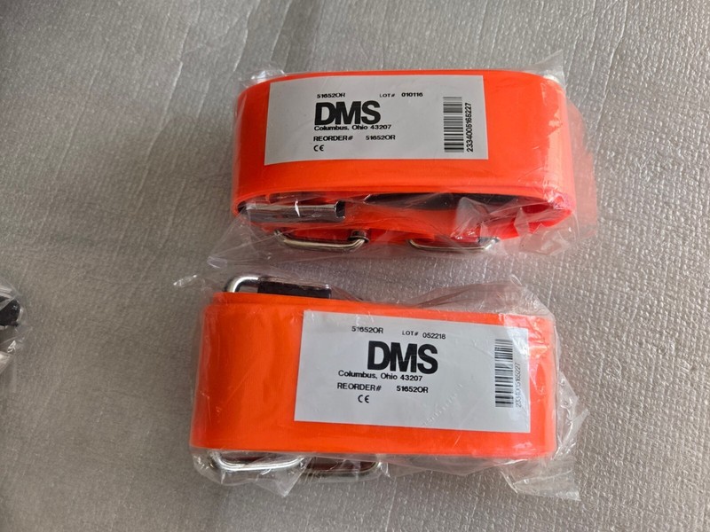 LOT of 4 - 2x DMS Strap Orange 5' H 51652 + 1x 11152 MA (5')+ 1x 11091 OR (9') gallery