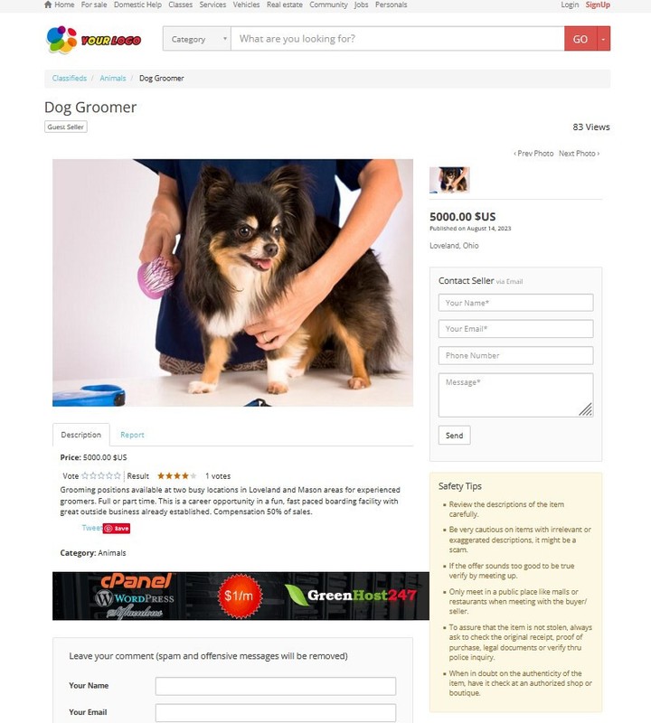 Local Classified Ads Website - Free Install + Hosting gallery