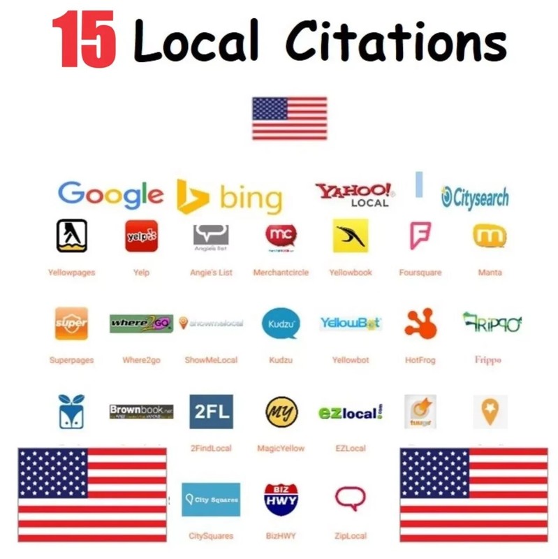 TOP 15 USA LOCAL CITATIONS manually created with login details