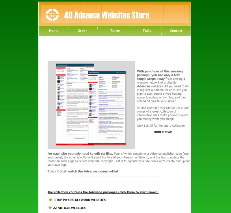40 GOOGLE ADSENSE AUTOMATED WEBSITES STORE FOR SALE gallery
