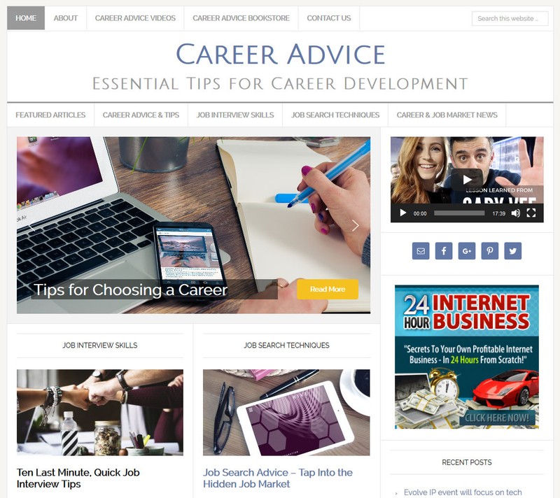 * CAREER & JOB ADVICE * blog website business for sale w/ AUTO CONTENT UPDATES
