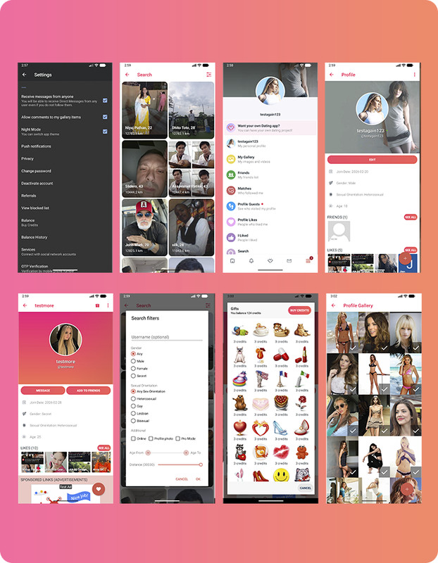 Matchly - Dating App | Android, iOS, Web Platform | Admin Panel PHP MySQL gallery