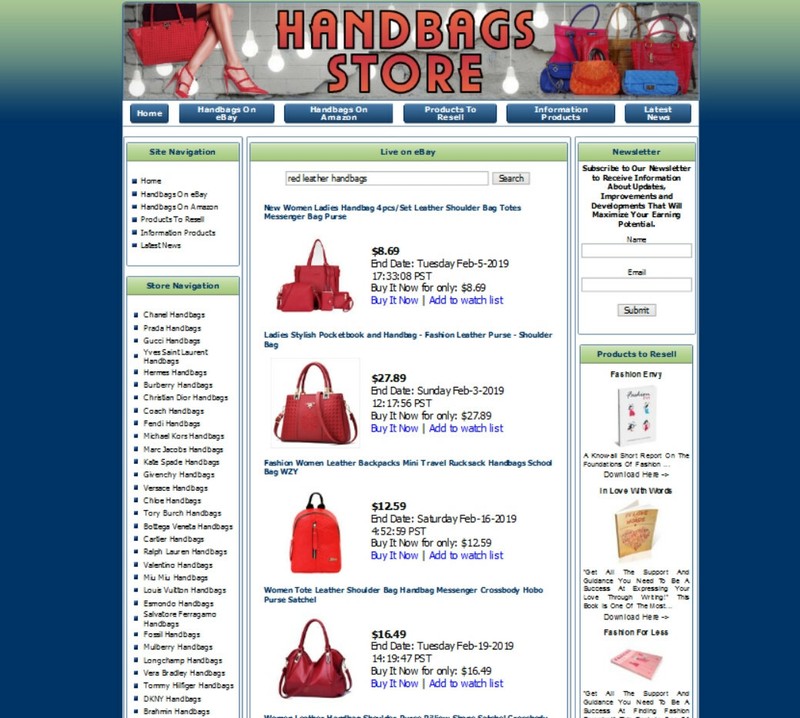 DESIGNER COACH HANDBAG PURSE STORE - Premium Affiliate Website Business For Sale gallery