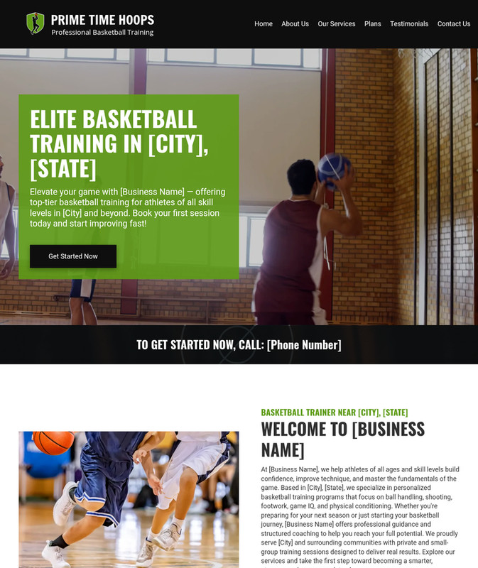 Basketball Trainer Customizable Business Website *SEE FULL DESCRIPTION*