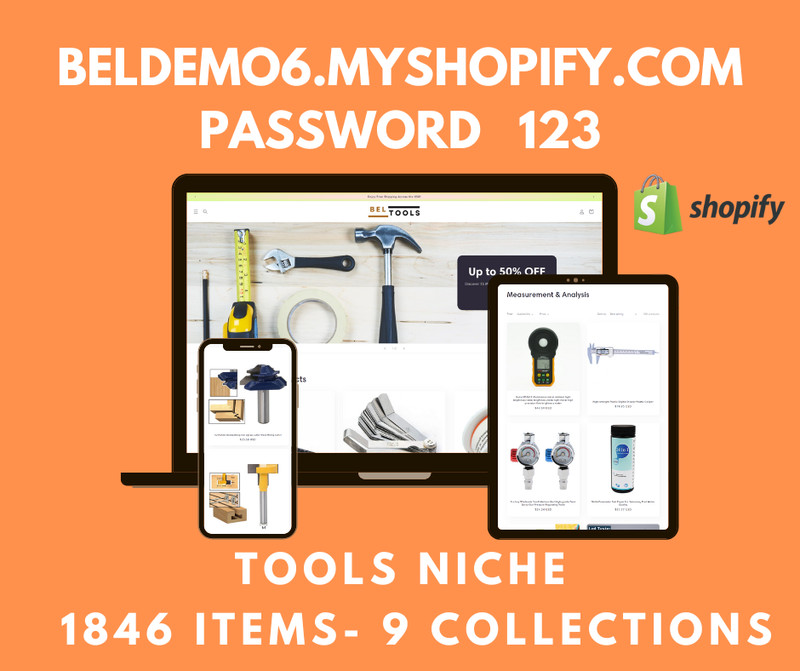 READY-MADE DROPSHIPPING Shopify Store – 1846 Products – Tools niche