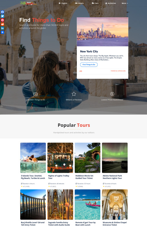 Travel Website for Sale w/ AUTO CONTENT UPDATES - Make $7-90 for each booking gallery