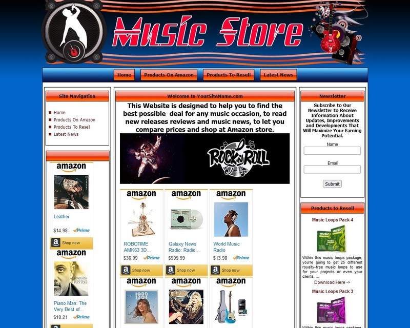 MUSIC MONEY MAKING STORE Affiliate Website+Amazon+Google Adsense