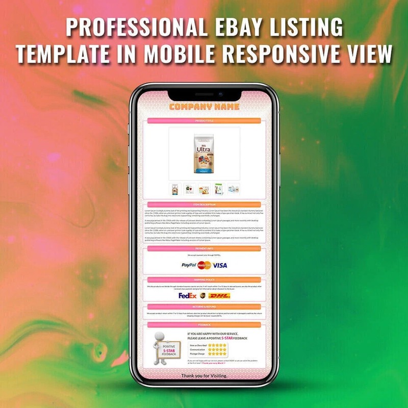 eBay Mobile Responsive Templates eBay Listing Auction Template HTTPS Secure HTML gallery