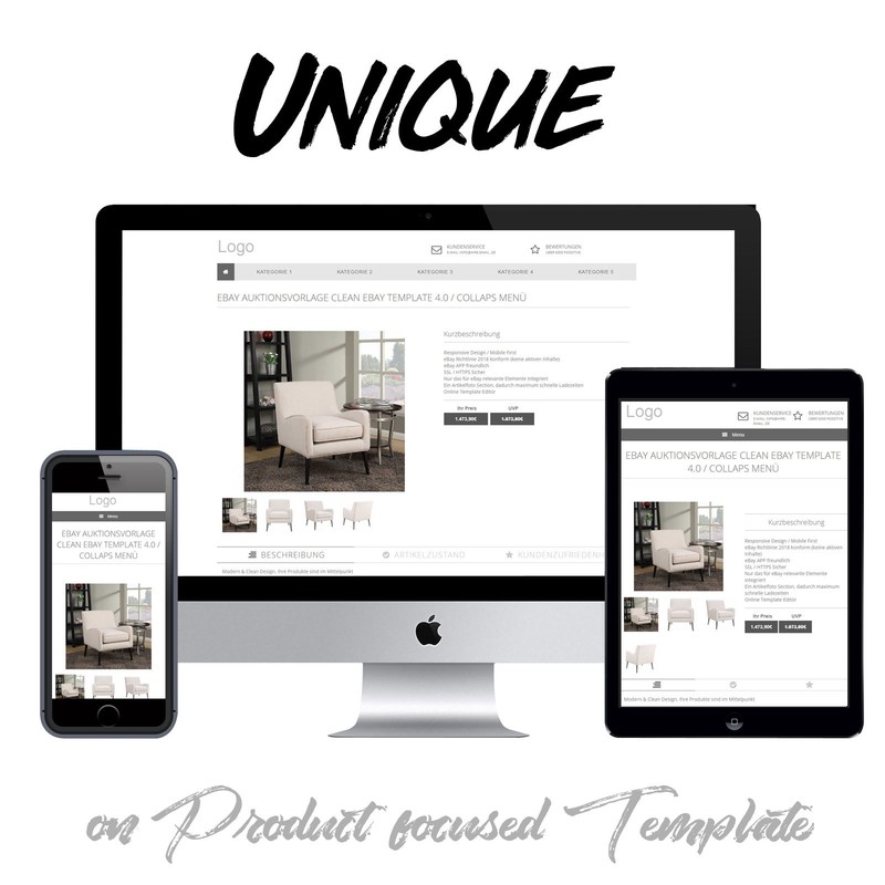 Transparent eBay Auction Listing Template Design Responsive 2021 gallery
