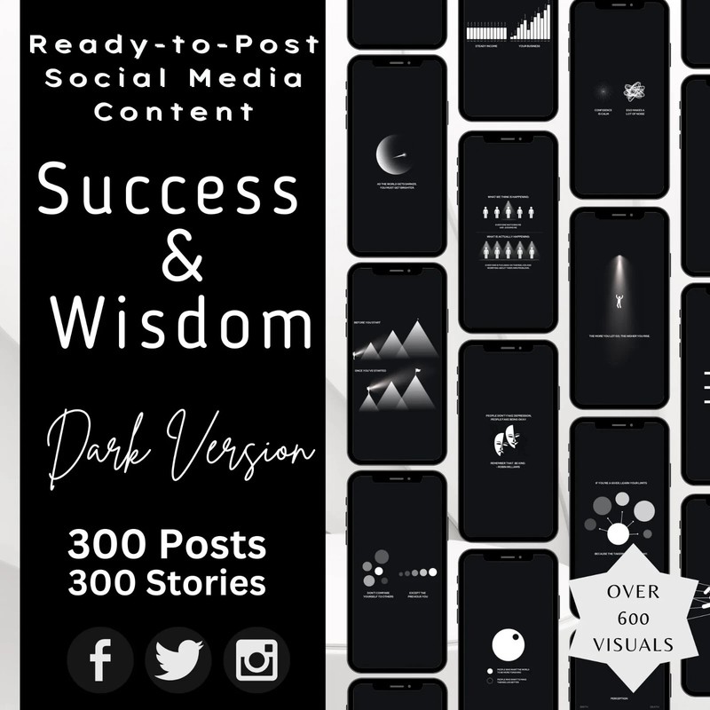 600 Success & Wisdom Visuals for Social Media – Ready-to-Post Content