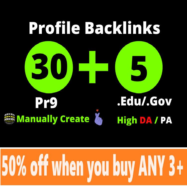 30 DA90 Profile Links with 5 EDU Backlinks [POWERFUL SEO Service]