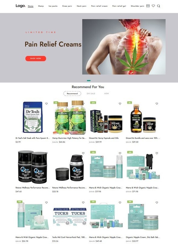 Drop shipping / Affiliate Ecommerce Business Website, Pain Relief Products gallery