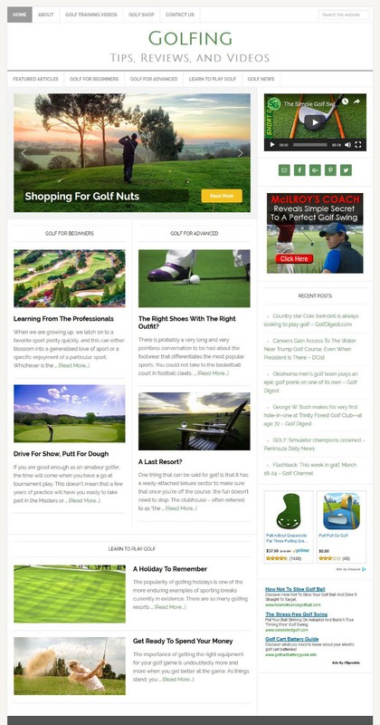* GOLFING TIPS * niche blog website business for sale w/ AUTO UPDATING CONTENT! gallery