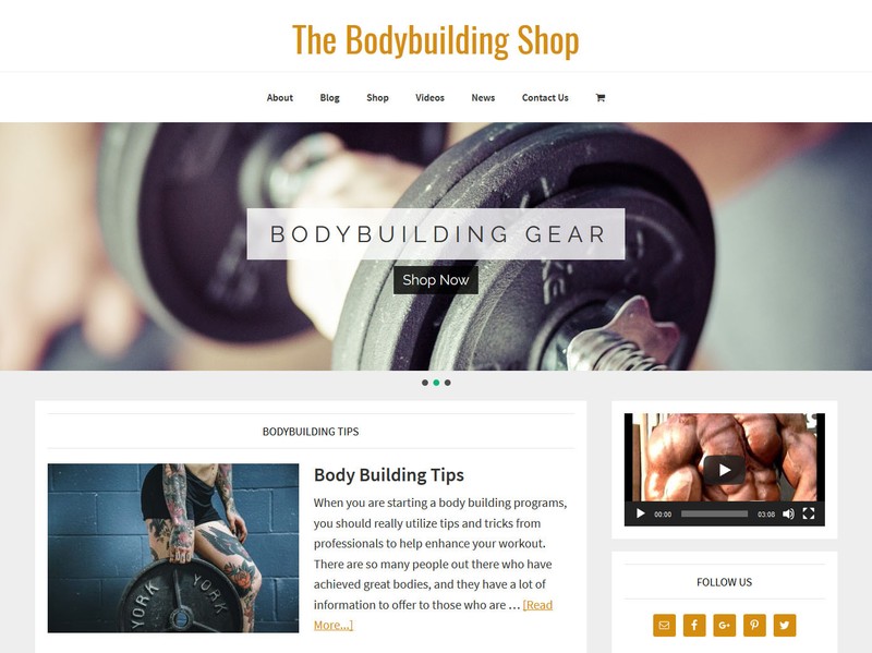 [NEW DESIGN] * BODYBUILDING * store blog website business for sale AUTO CONTENT