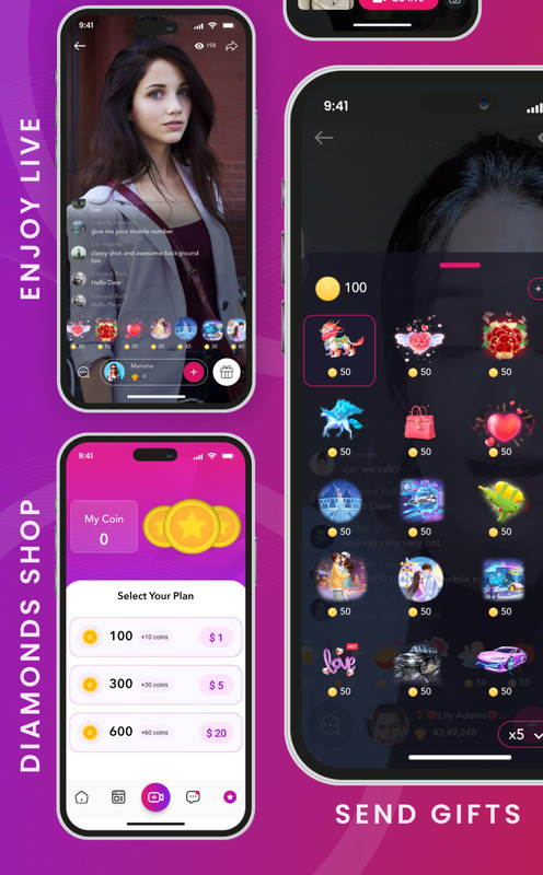 Tivio Flutter Social Media App | Live Streaming Video Call Chat | Android + iOS gallery