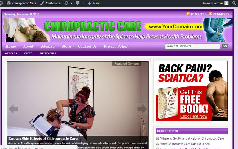Chiropractic Care Store Website Free Installation + Free Hosting