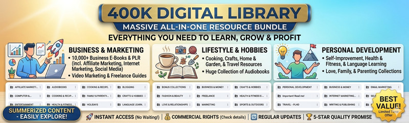 400K DIGITAL LIBRARY | All-In-One Resource Bundle | Business, Hobby & More gallery