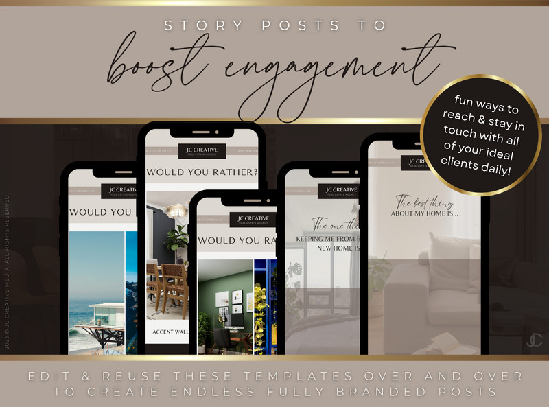 Luxury Real Estate Social Media Marketing Kit | 990+ Premium Canva Templates gallery