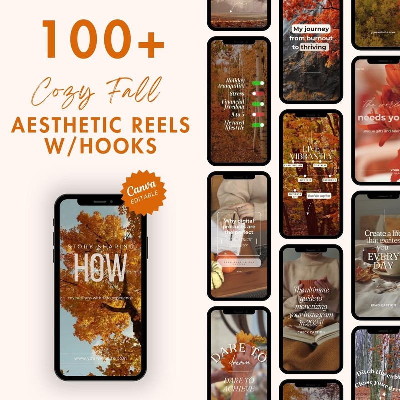 350+ Cozy Fall Aesthetic Faceless Reels – MRR Bundle gallery