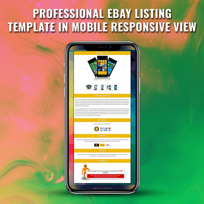 Ebay Template Listing Professional Auction design Responsive mobile HTML 2025 gallery