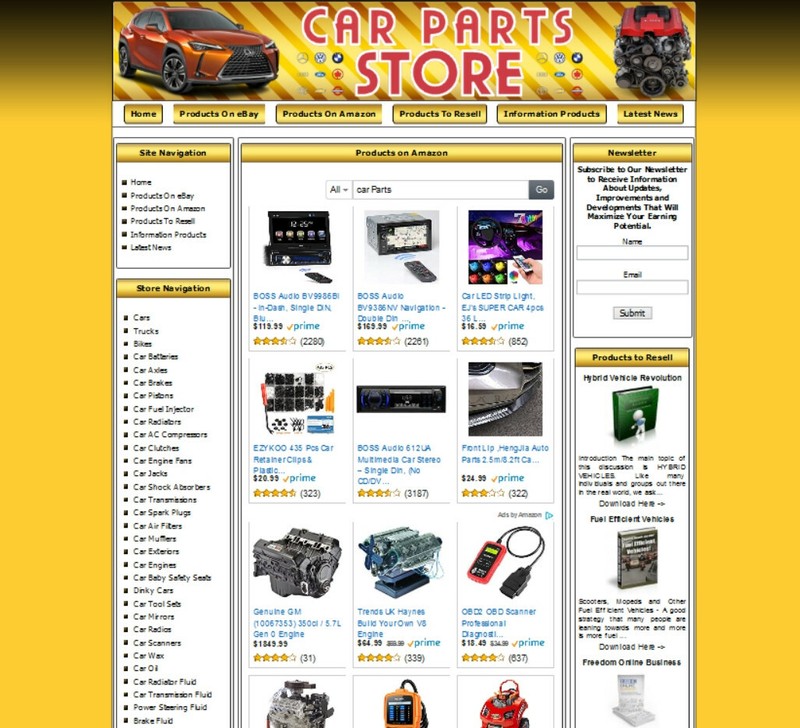 CAR PARTS MONEY MAKING STORE Affiliate Website. Amazon Store+Google gallery