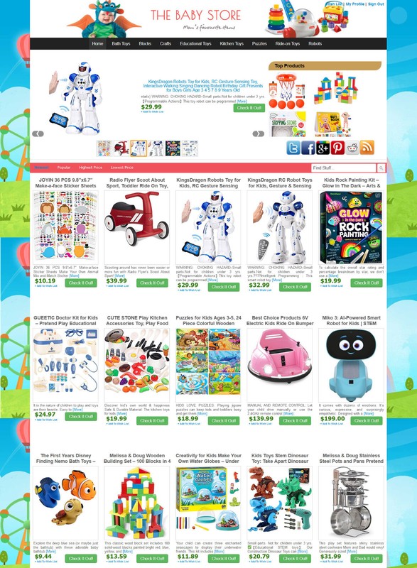 Baby Toys Store – Amazon, eBay, ClickBank Affiliate Website on Auto Pilot